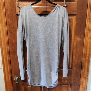 Gray Long Sleeve Tunic Top